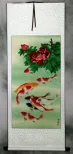 Koi Fish & Flower - Chinese Wall Scroll