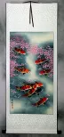 Koi Fish Plum Blossom Wall Scroll