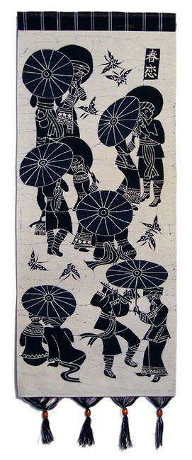 Tribal Lovers of South China Batik Wall Hanging