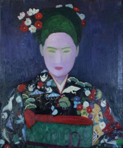 Traditional Japanese Woman - Japanese Oil Painting
