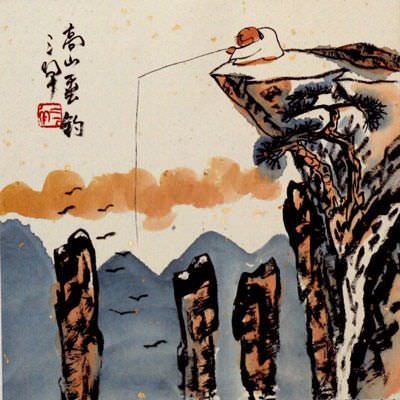 Go Fishing in the Mountains - Chinese Philosophy Painting