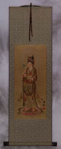 Guanyin Buddha - Buddhist Deity - Partial Print Wall Scroll