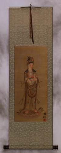 Guanyin Buddha - Buddhist Deity - Partial Print Wall Scroll