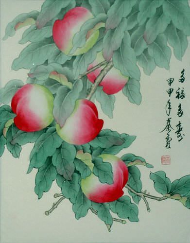 Wishing You a Happy and Long Life - Peaches Painting
