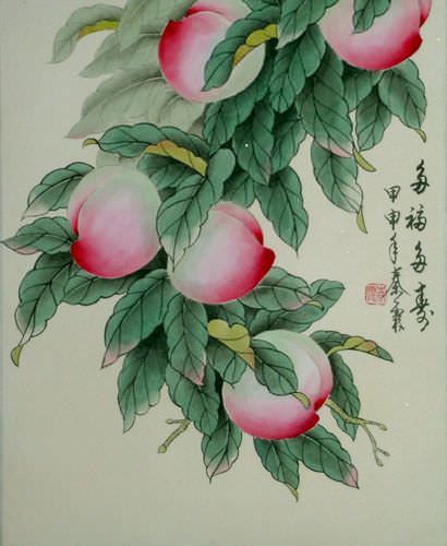 Wishing You a Happy and Long Life - Peaches Painting