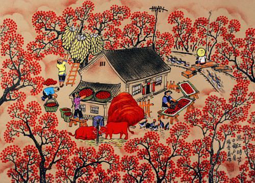Harvest Time - Chinese Folk Art Painting