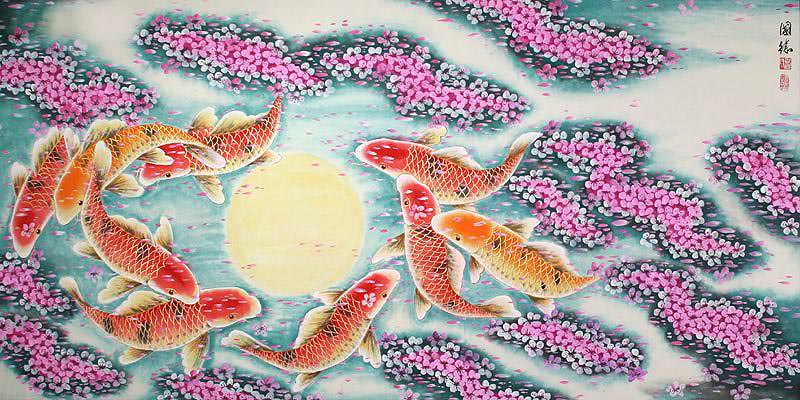 Koi Fish and Plum Blossoms