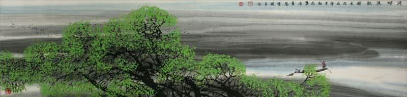 Fishing in the River - Chinese Landscape Painting