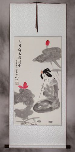 Asian Woman Wall Scroll