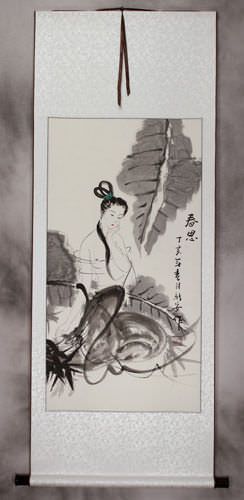 Asian Woman Wall Scroll