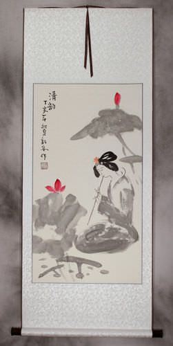 Asian Woman Wall Scroll