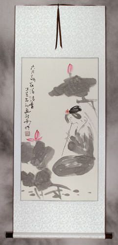 Asian Woman Wall Scroll