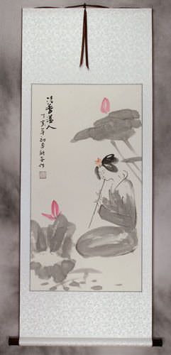 Asian Woman Wall Scroll