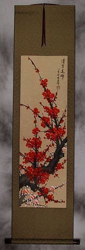 Red Plum Blossom Wall Scroll