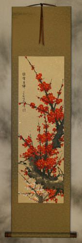 Red Plum Blossom Wall Scroll