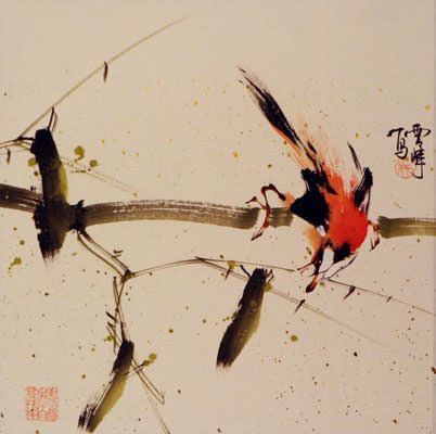 Bird on a Branch Painting