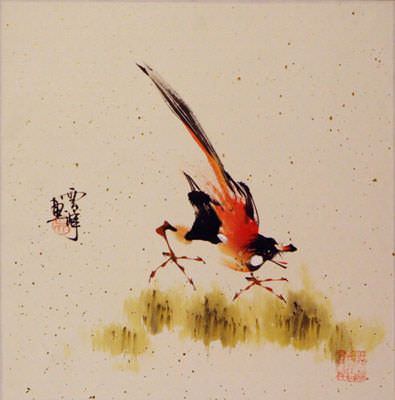 Bird on a Branch Painting