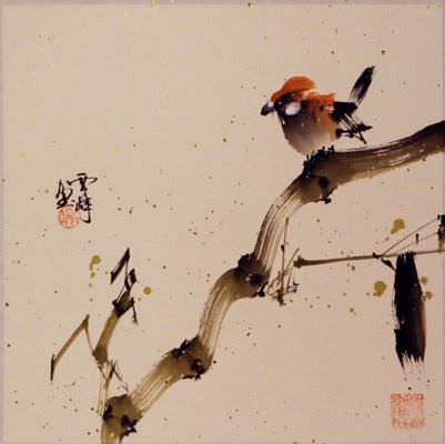 Bird on a Branch Painting