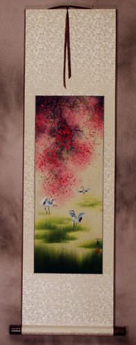Four Seasons - Asian Cranes - Small Wall Scroll