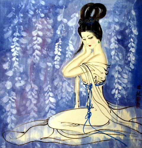 Asian Lady in Waiting Painting