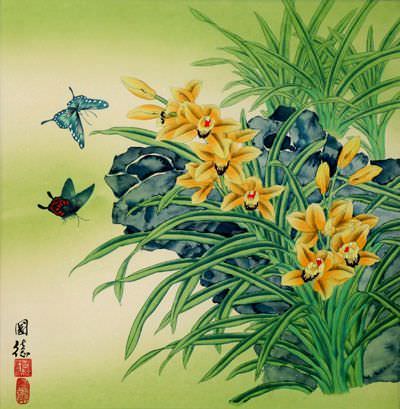 Butterflies and Flowers Painting