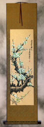 Green Plum Blossom Wall Scroll
