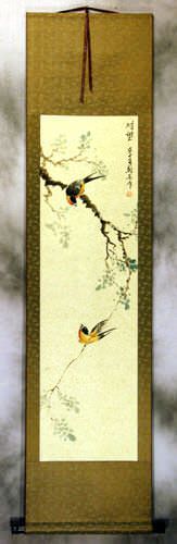 The Song of the Couple - Bird and Flower Wall Scroll