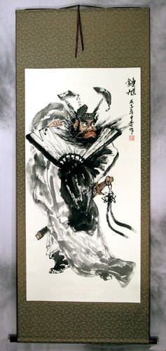 Big Zhong Kui Ghost Warrior Wall Scroll
