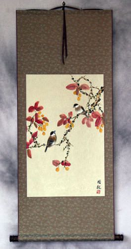 Bird & Flower Wall Scroll