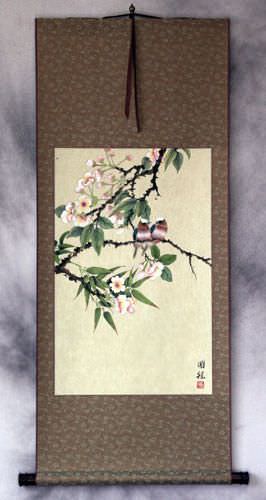 Bird & Flower Wall Scroll