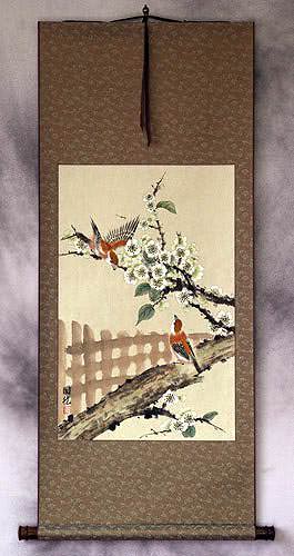 Bird & Flower Wall Scroll