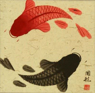 Yin Yang Fish Meaning Yin yang fish wall scroll
