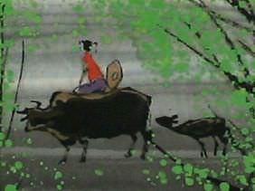 Chinese Landscape Artwork Close Up View