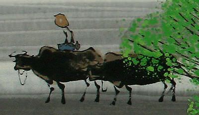 Chinese Landscape Artwork Close Up View