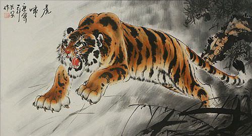 Chinese Tiger Painting - Asian Artwork