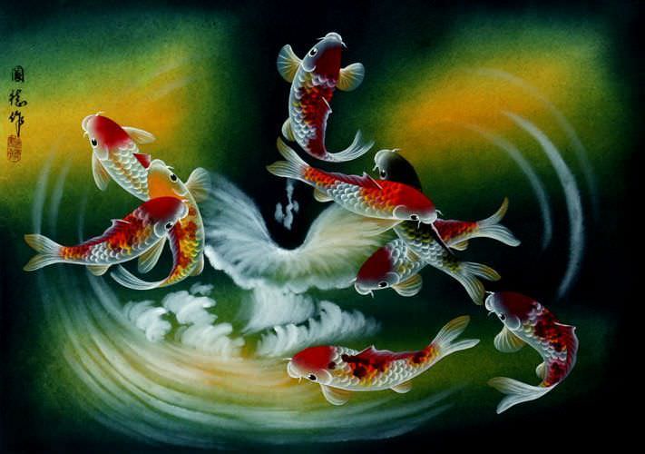 Koi Fish Painting - Chinese Artwork